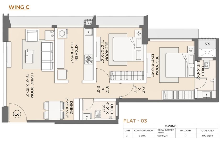 Arkade-Pearl-Floor-Plan-Wing-C-2-BHK-690-Sqft
