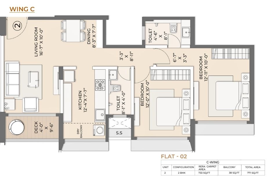 Arkade-Pearl-Floor-Plan-Wing-C-2-BHK-771-Sqft