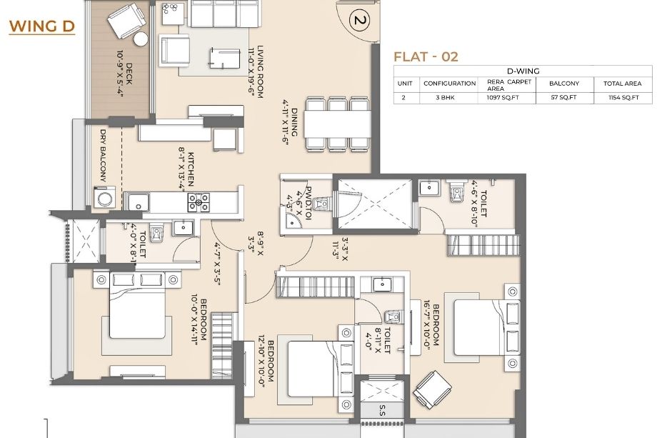 Arkade-Pearl-Floor-Plan-Wing-D-3-BHK-1154-Sqft